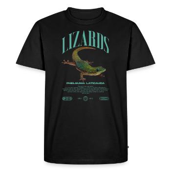 Phelsuma laticauda jour Gecko gardien de lézard - T-shirt Premium bio Homme - noir - Devant - Nico (187cm)