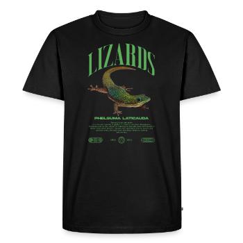 Phelsuma laticauda jour Gecko gardien de lézard - T-shirt Premium bio Homme - noir - Devant - Nico (187cm)