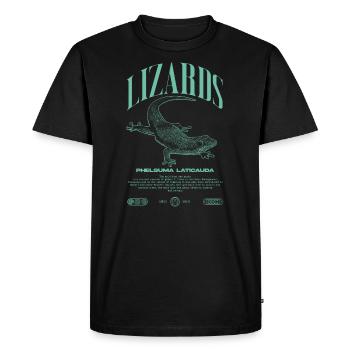 Phelsuma laticauda jour Gecko gardien de lézard - T-shirt Premium bio Homme - noir - Devant - Nico (187cm)