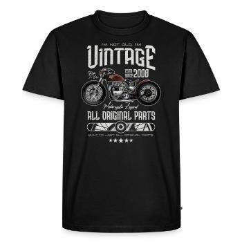 Moto Vintage Moto Moto Anniversaire 2008 - T-shirt Premium bio Homme - noir - Devant - Nico (187cm)