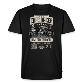 Cafe Racer Moto Anniversaire Motard Né en 2012 - T-shirt Premium bio Homme - noir - Devant - Nico (187cm)