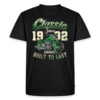 Moto Motards Moto Anniversaire Né en 1992 - T-shirt Premium bio Homme - noir - Devant - Nico (187cm)