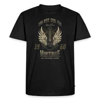 Je ne suis pas vieux Je suis Vintage Retro 1960 Guitariste - T-shirt Premium bio Homme - noir - Devant - Nico (187cm)