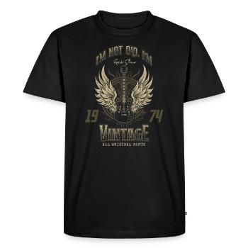 Je ne suis pas vieux Je suis Vintage Retro 1974 Guitariste - T-shirt Premium bio Homme - noir - Devant - Nico (187cm)