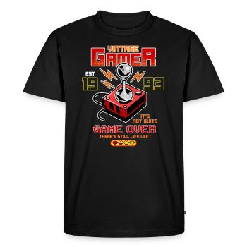 Vintage Gamer depuis 1993 Drôle d’anniversaire Jeux - T-shirt Premium bio Homme - noir - Devant - Nico (187cm)
