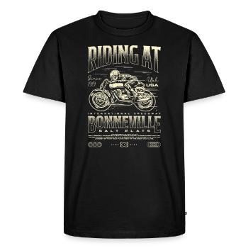 Bonneville Salt Flats Motorcycle Birthday 1919 - Men's Premium Organic T-Shirt - black - Front - Nico (187cm)