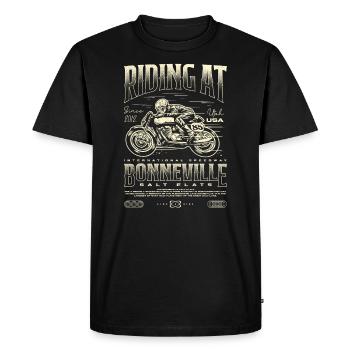 Bonneville Salt Flats Moto Anniversaire 2012 - T-shirt Premium bio Homme - noir - Devant - Nico (187cm)