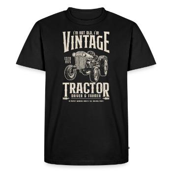De uitstekende Verjaardag van de Landbouwer van de Tractor die in 1975 wordt geboren - Mannen Premium Bio T-shirt - zwart - Voor - Nico (187cm)