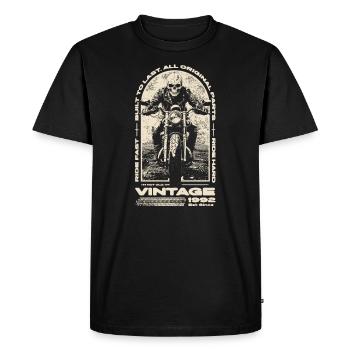 Moto Vintage Motards Moto Anniversaire 1992 - T-shirt Premium bio Homme - noir - Devant - Nico (187cm)