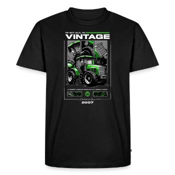 Anniversaire de fermier de tracteur vintage né en 2007 - T-shirt Premium bio Homme - noir - Devant - Nico (187cm)