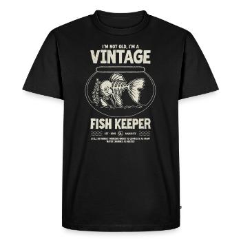 Vintage Fish Keeper Tropical Fish Anniversaire 2005 - T-shirt Premium bio Homme - noir - Devant - Nico (187cm)