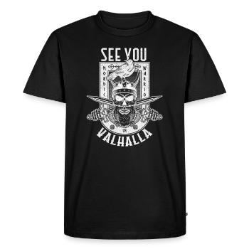 Rendez-vous au Valhalla Viking nordique - T-shirt Premium bio Homme - noir - Devant - Nico (187cm)