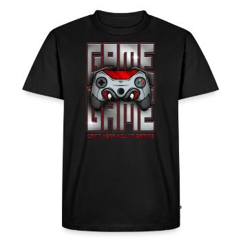 Je ne t’entends pas Je joue Jeu vidéo rétro drôle - T-shirt Premium bio Homme - noir - Devant - Nico (187cm)