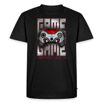 I Don't Age I Level Up Funny Retro Video Game - Men's Premium Organic T-Shirt - black - Front - Nico (187cm)