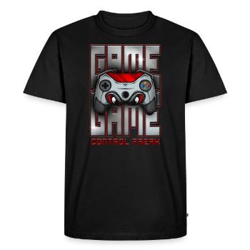 Control Freak Drôle Rétro Jeu Vidéo - T-shirt Premium bio Homme - noir - Devant - Nico (187cm)