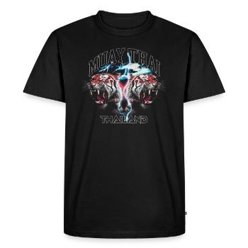 Muay Thai Thaïlande MMA Tiger Kickboxing - T-shirt Premium bio Homme - noir - Devant - Nico (187cm)