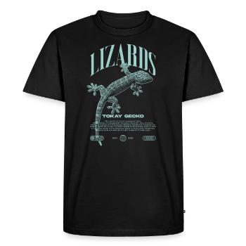 Tokay Gecko Gardien de reptiles moderne Streetwear - T-shirt Premium bio Homme - noir - Devant - Nico (187cm)