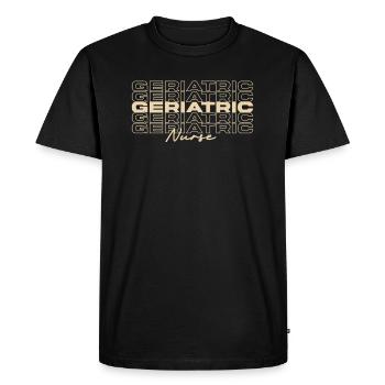 Geriatric Nurse Medical Nurses Stylish - Men's Premium Organic T-Shirt - black - Front - Nico (187cm)