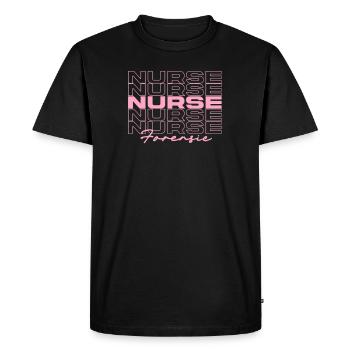 Forensic Nurse Medical Nurses Stylish - Men's Premium Organic T-Shirt - black - Front - Nico (187cm)