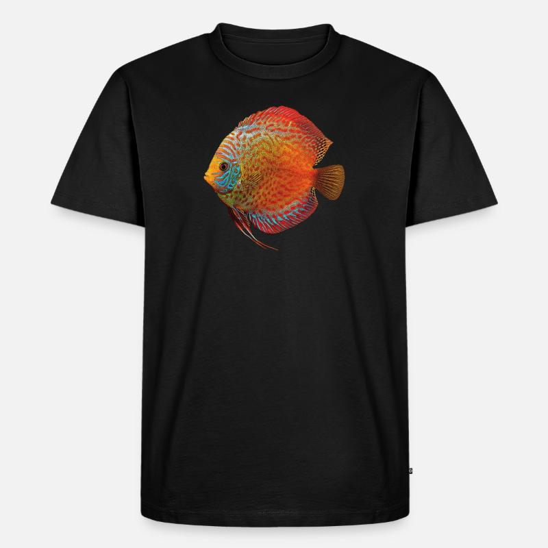 Diskusbuntbarsch Fischhalter - Männer Premium Bio T-Shirt - Schwarz