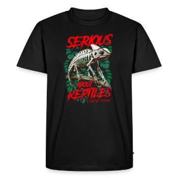 Sérieux au sujet des reptiles Gardien de reptiles Né en 1966 - T-shirt Premium bio Homme - noir - Devant - Nico (187cm)