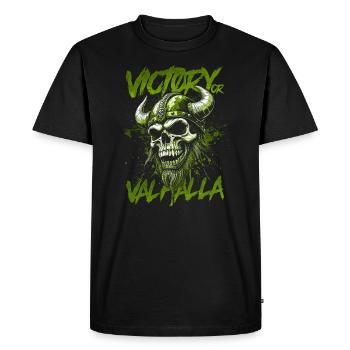 Norse Viking Victory Or Valhalla - Men's Premium Organic T-Shirt - black - Front - Nico (187cm)