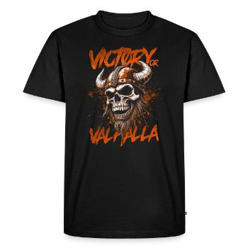 Norse Viking Victory Or Valhalla - Men's Premium Organic T-Shirt - black - Front - Nico (187cm)
