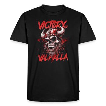 Norse Viking Victory Or Valhalla - Men's Premium Organic T-Shirt - black - Front - Nico (187cm)