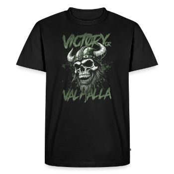 Norse Viking Victory Or Valhalla - Men's Premium Organic T-Shirt - black - Front - Nico (187cm)