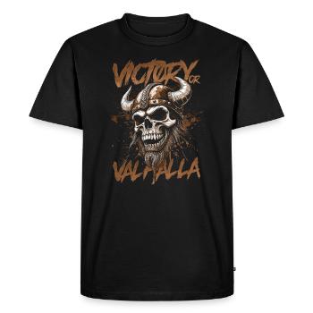 Norse Viking Victory Or Valhalla - Men's Premium Organic T-Shirt - black - Front - Nico (187cm)