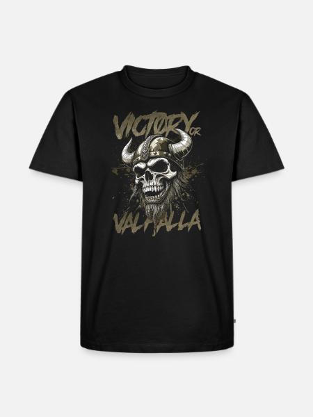 Nordischer Wikingersieg oder Walhalla - Männer Premium Bio T-Shirt - Schwarz