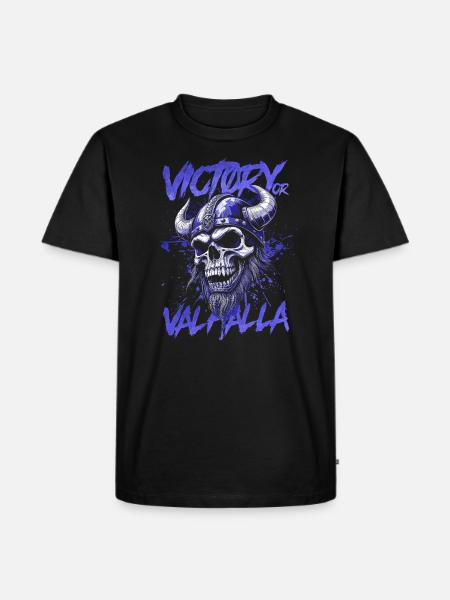 Nordischer Wikingersieg oder Walhalla - Männer Premium Bio T-Shirt - Schwarz