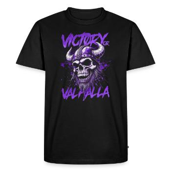 Norse Viking Victory Or Valhalla - Men's Premium Organic T-Shirt - black - Front - Nico (187cm)
