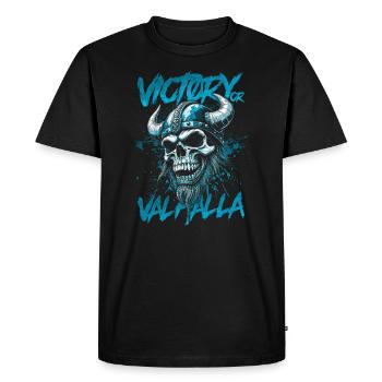 Norse Viking Victory Or Valhalla - Men's Premium Organic T-Shirt - black - Front - Nico (187cm)