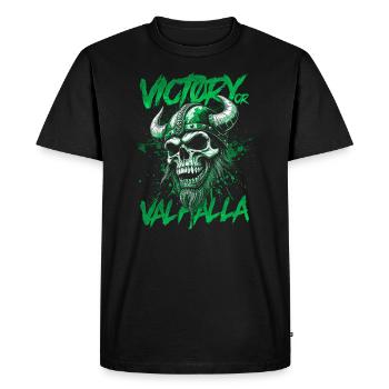 Norse Viking Victory Or Valhalla - Men's Premium Organic T-Shirt - black - Front - Nico (187cm)