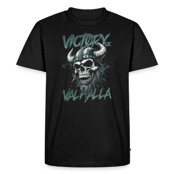 Norse Viking Victory Or Valhalla - Men's Premium Organic T-Shirt - black - Front - Nico (187cm)