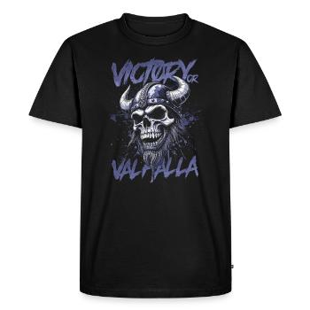 Norse Viking Victory Or Valhalla - Men's Premium Organic T-Shirt - black - Front - Nico (187cm)