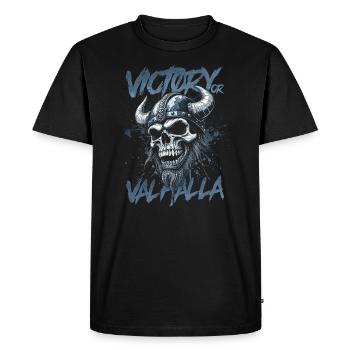 Norse Viking Victory Or Valhalla - Men's Premium Organic T-Shirt - black - Front - Nico (187cm)