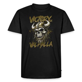 Norse Viking Victory Or Valhalla - Men's Premium Organic T-Shirt - black - Front - Nico (187cm)