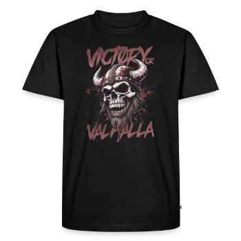 Norse Viking Victory Or Valhalla - Men's Premium Organic T-Shirt - black - Front - Nico (187cm)