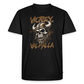 Norse Viking Victory Or Valhalla - Men's Premium Organic T-Shirt - black - Front - Nico (187cm)