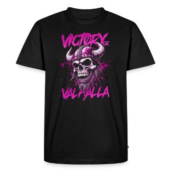 Norse Viking Victory Or Valhalla - Men's Premium Organic T-Shirt - black - Front - Nico (187cm)