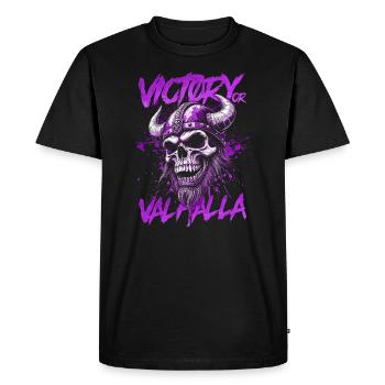 Norse Viking Victory Or Valhalla - Men's Premium Organic T-Shirt - black - Front - Nico (187cm)