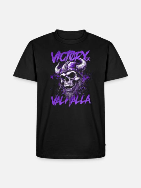 Nordischer Wikingersieg oder Walhalla - Männer Premium Bio T-Shirt - Schwarz