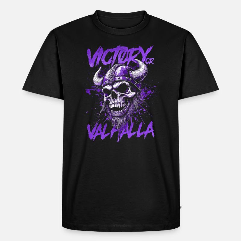 Nordischer Wikingersieg oder Walhalla - Männer Premium Bio T-Shirt - Schwarz