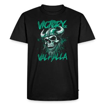 Norse Viking Victory Or Valhalla - Men's Premium Organic T-Shirt - black - Front - Nico (187cm)