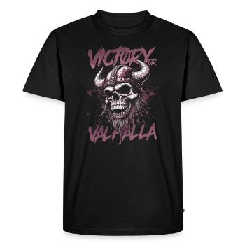 Norse Viking Victory Or Valhalla - Men's Premium Organic T-Shirt - black - Front - Nico (187cm)