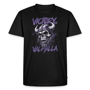 Norse Viking Victory Or Valhalla - Men's Premium Organic T-Shirt - black - Front - Nico (187cm)