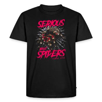 Sérieux au sujet des araignées Tarentule de compagnie née en 1932 - T-shirt Premium bio Homme - noir - Devant - Nico (187cm)