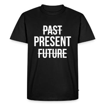 VIVRE DANS LE MOMENT PRÉSENT - T-shirt Premium bio Homme - noir - Devant - Nico (187cm)